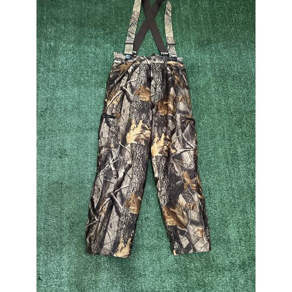 Field & Stream Pants Mens Large Realtree Hardwoods Camo Hunting Insulated Bibs - Picture 1 of 12